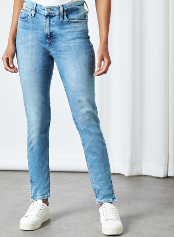 Mid Rise Skinny Jeans Denim Light