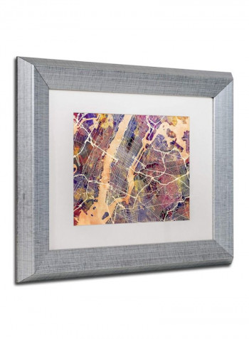 New York City Street Map Wall Art Multicolour 11 x 14inch
