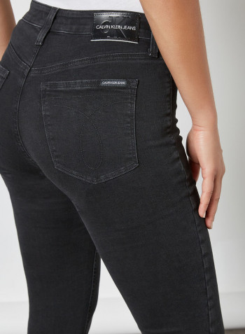 High-Waist Skinny Jeans Denim Black