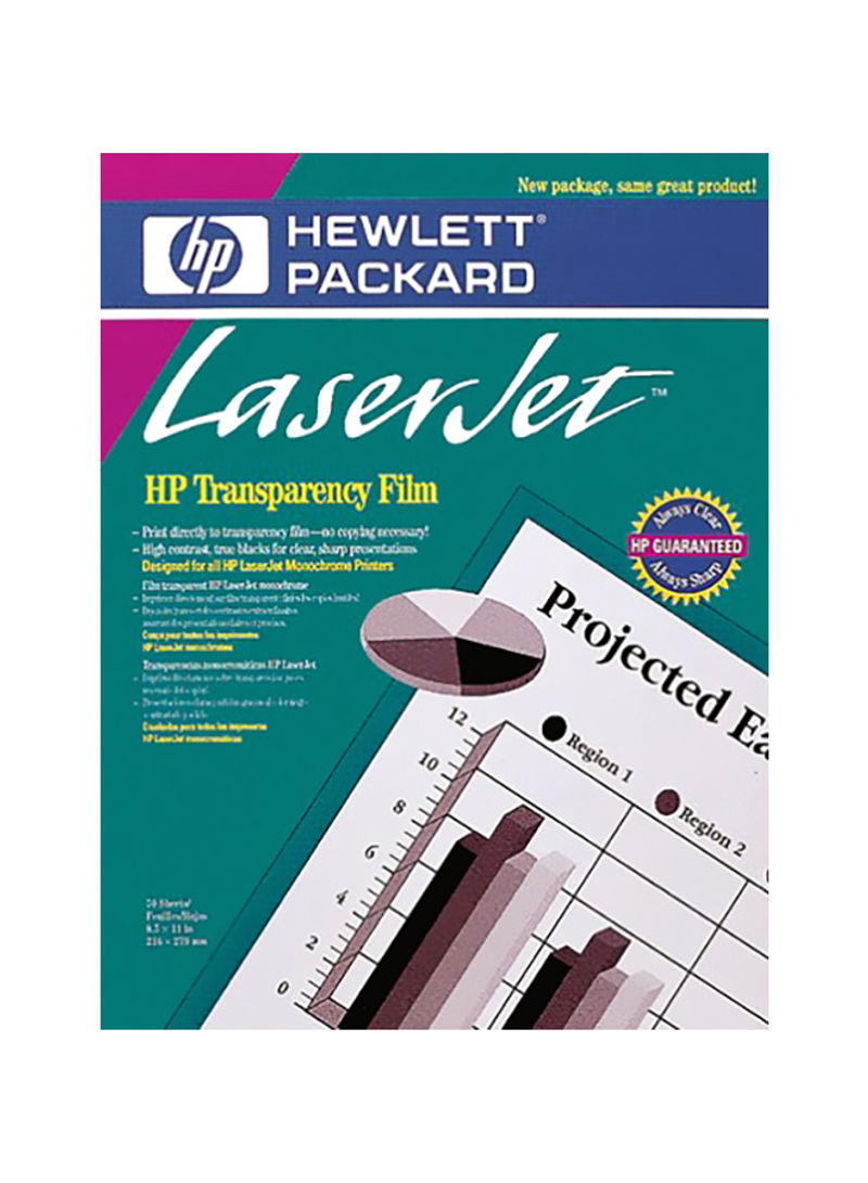 Pack Of 50 Laser Jet Transparency Film Clear