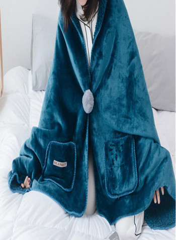 Solid Color Warm Blanket Blue