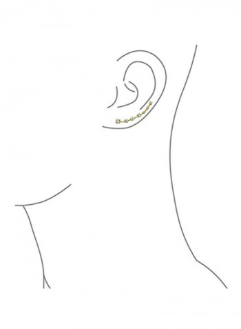 14 Karat Gold Plate Sterling Silver Cubic Zirconia Studded Earrings