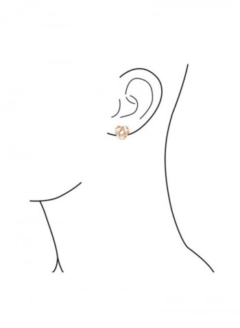 925 Sterling Silver Cubic Zirconia Studded Twist Love Knot Stud Earrings