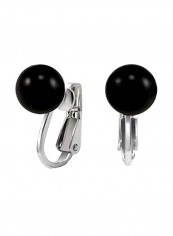 925 Sterling Silver Onyx Studded Clip On Earrings