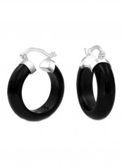 925 Sterling Silver Round Onyx Hoop Earrings reviews 925 Sterling Silver Round Onyx Hoop Earrings