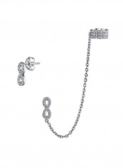 Rhodium Plated 925 Sterling Silver Cubc Zirconia Studded Cuff Earrings reviews Rhodium Plated 925 Sterling Silver Cubc Zirconia Studded Cuff Earrings