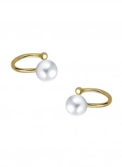 14 Karat Gold Plated Sterling Silver Pearl Studded Earrings