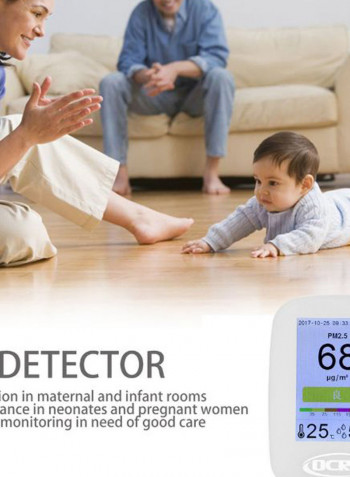 LCD Digital Air  Quality Monitor  Detector XD564500 White