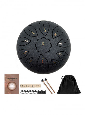 11-Tone Metal Tongue Drum with Drumsticks and Bag