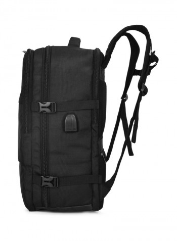 Water Resistant Nylon Travel Laptop Backpack Black