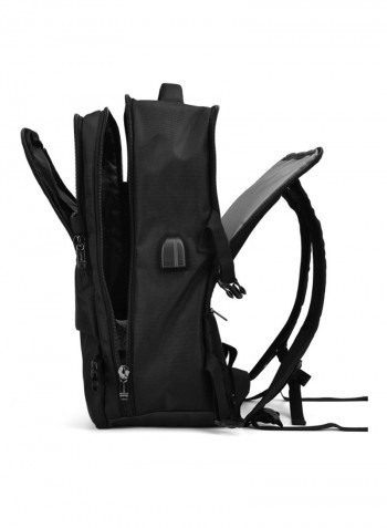 Water Resistant Nylon Travel Laptop Backpack Black