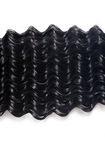 3-Piece Deep Curly Hair Wig Set Black 16inch