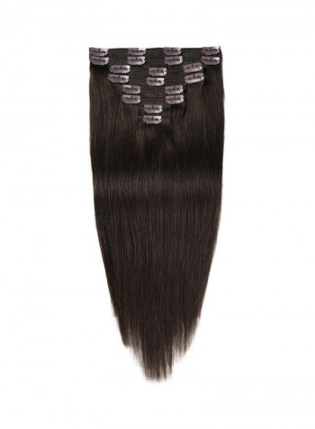 8-Piece Straight Hair Extension Set 2 Dark Brown 18inch