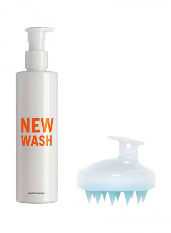 New Wash Hair Shampoo Plus Conditioner With Scalp Brush 8ounce