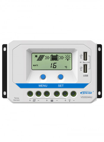 LCD Display Solar Charge Controller White/Blue