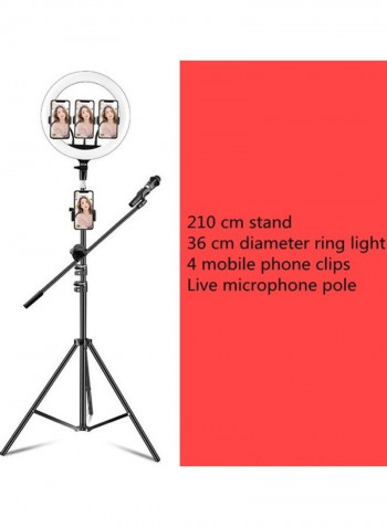 3-Piece Phone Clip Selfie Photography Ring Light Set Black/White