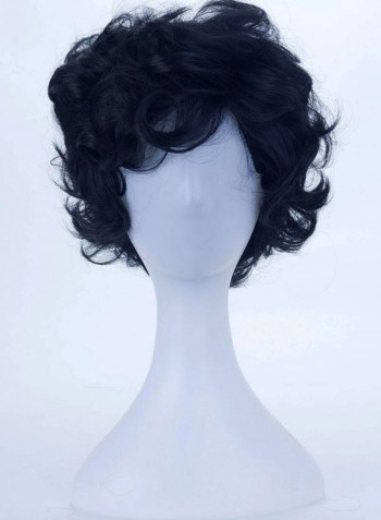 Short Curly Cosplay Hair Wig Black