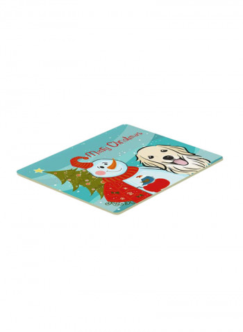 Snowman With Retriever Kitchen/Bath Mat Multicolour 16 x 24inch