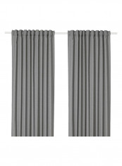 2-Piece Window Curtain Set Grey 145x300centimeter