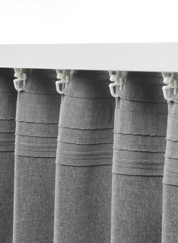 2-Piece Window Curtain Set Grey 145x300centimeter