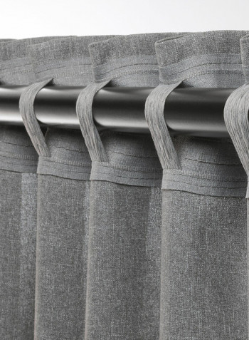 2-Piece Window Curtain Set Grey 145x300centimeter