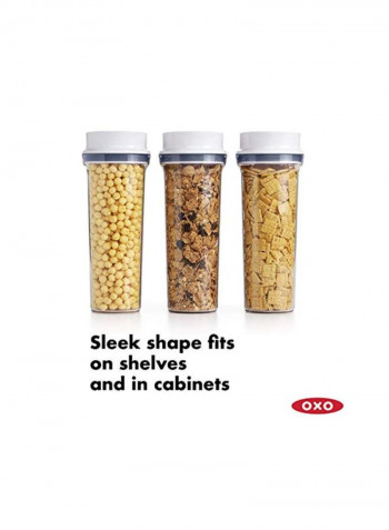 3-Piece Airtight Cereal Container Set Clear/White/Black