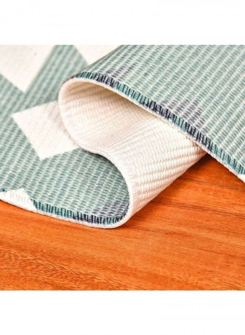 Geometric Tassel Pattern Floor Rug Grey/White 60x90cm