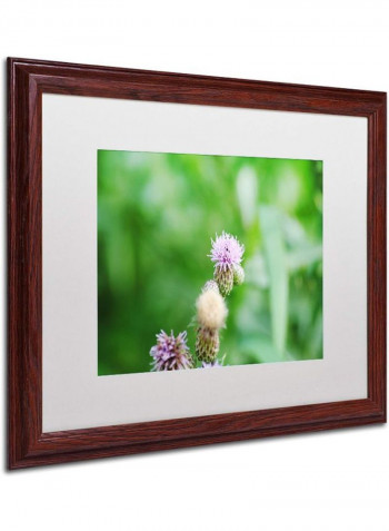 If Only Wooden Framed Wall Art Green/Purple 16 x 20inch