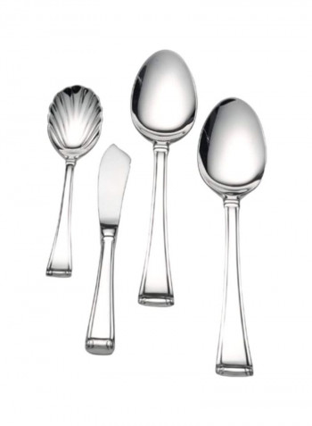 4-Piece Stainless Flatware Serving Set Silver