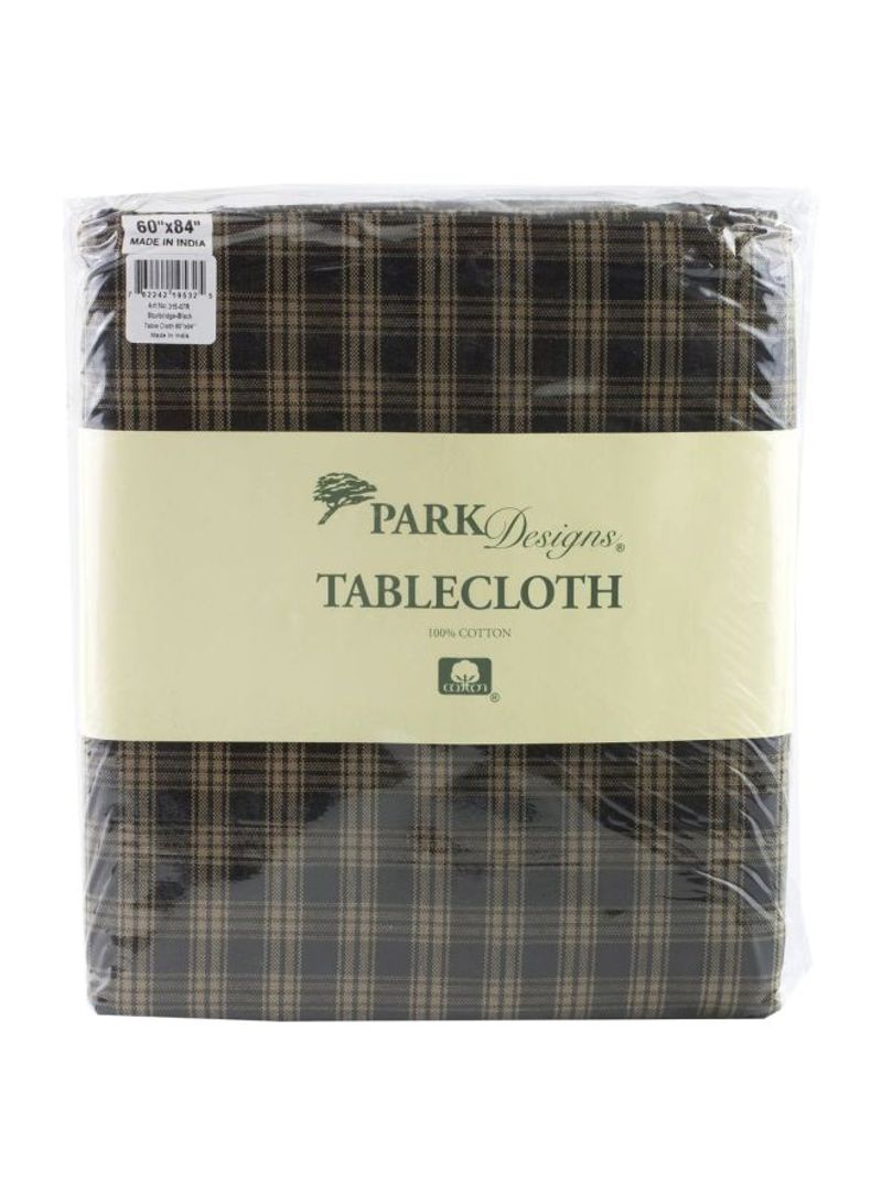 Cotton Table Cloth Brown/Black 60x84inch