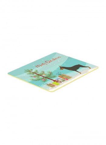 Miniature Pinscher Christmas Kitchen Mat Multicolour 11 x 14inch
