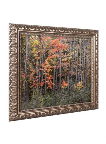 Autumn Tree Line Wall Art Multicolour 11 x 14inch