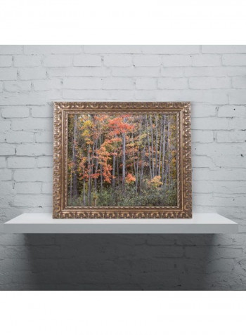 Autumn Tree Line Wall Art Multicolour 11 x 14inch