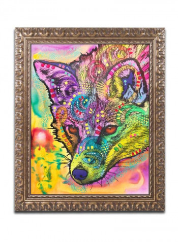 Fox Framed Wall Art Multicolour 11 x 14inch
