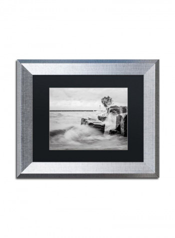 Lake Erie Silver Framed Wall Art Black/White 11 x 14inch