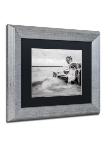 Lake Erie Silver Framed Wall Art Black/White 11 x 14inch