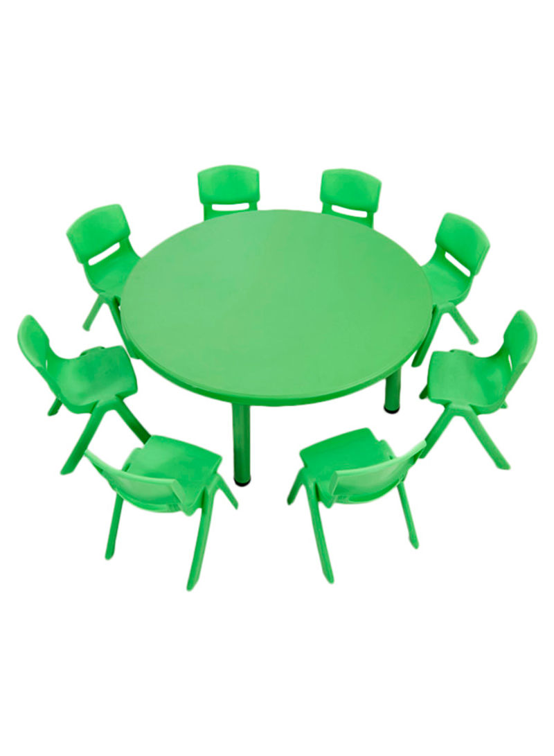 9-Piece Folding Table And Chair Set Green