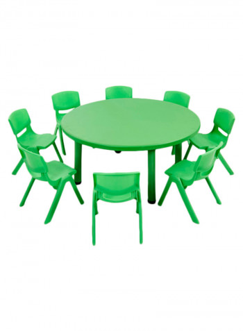 9-Piece Folding Table And Chair Set Green
