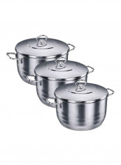 6-Piece Astra Optimum Cookware Silver Small (6.3), Medium (8), High (10)L