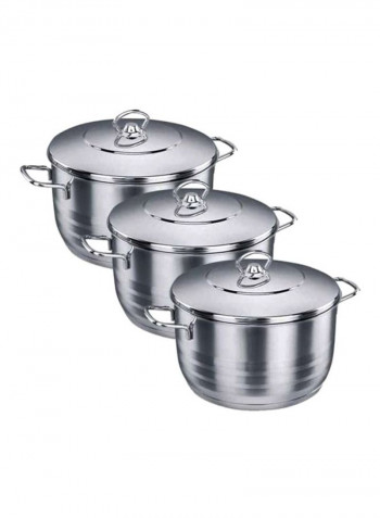 6-Piece Astra Optimum Cookware Silver Small (6.3), Medium (8), High (10)L