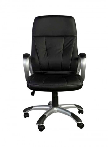 Bruno High Back Executive Desk Chair Black/Silver 52x118x49centimeter
