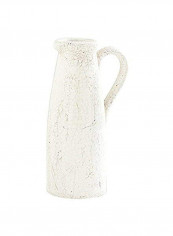 Decorative Crackled Ceramic Pitcher White 11.25inch