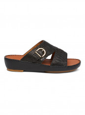 Textured Arabic Sandal Black
