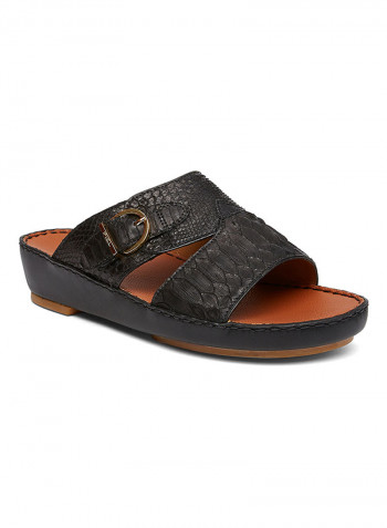 Textured Arabic Sandal Black