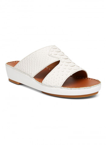 Textured Arabic Sandal White