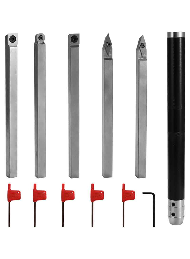 12-Piece Carbide Insert Wrench Cutter Tool Set Silver/Black/Red