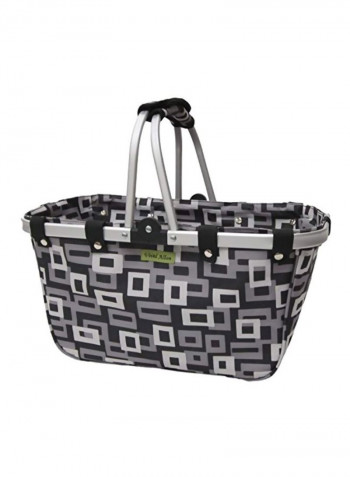 Aluminum Frame Basket Black/White/Grey 10.5x2.5x10.5inch