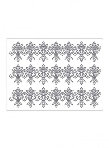 Small Flower Shaped Decoration Mat White/Black 11.8x15.8x11.8inch