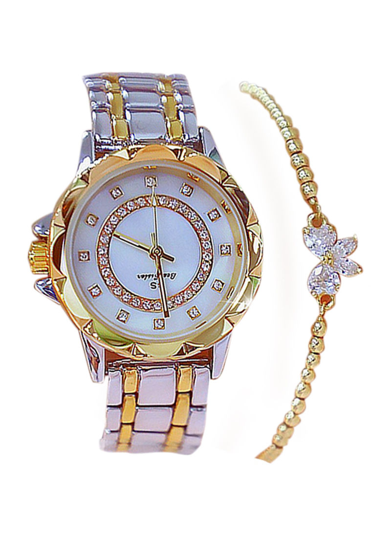 Women's Stainless Steel Analog Wrist Watch With Bracelet NSSB037006353