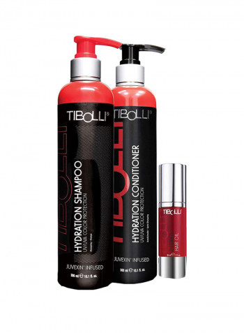 3-Piece Hydration Shampoo And Conditioner With Hair Oil Set 10.1ounce